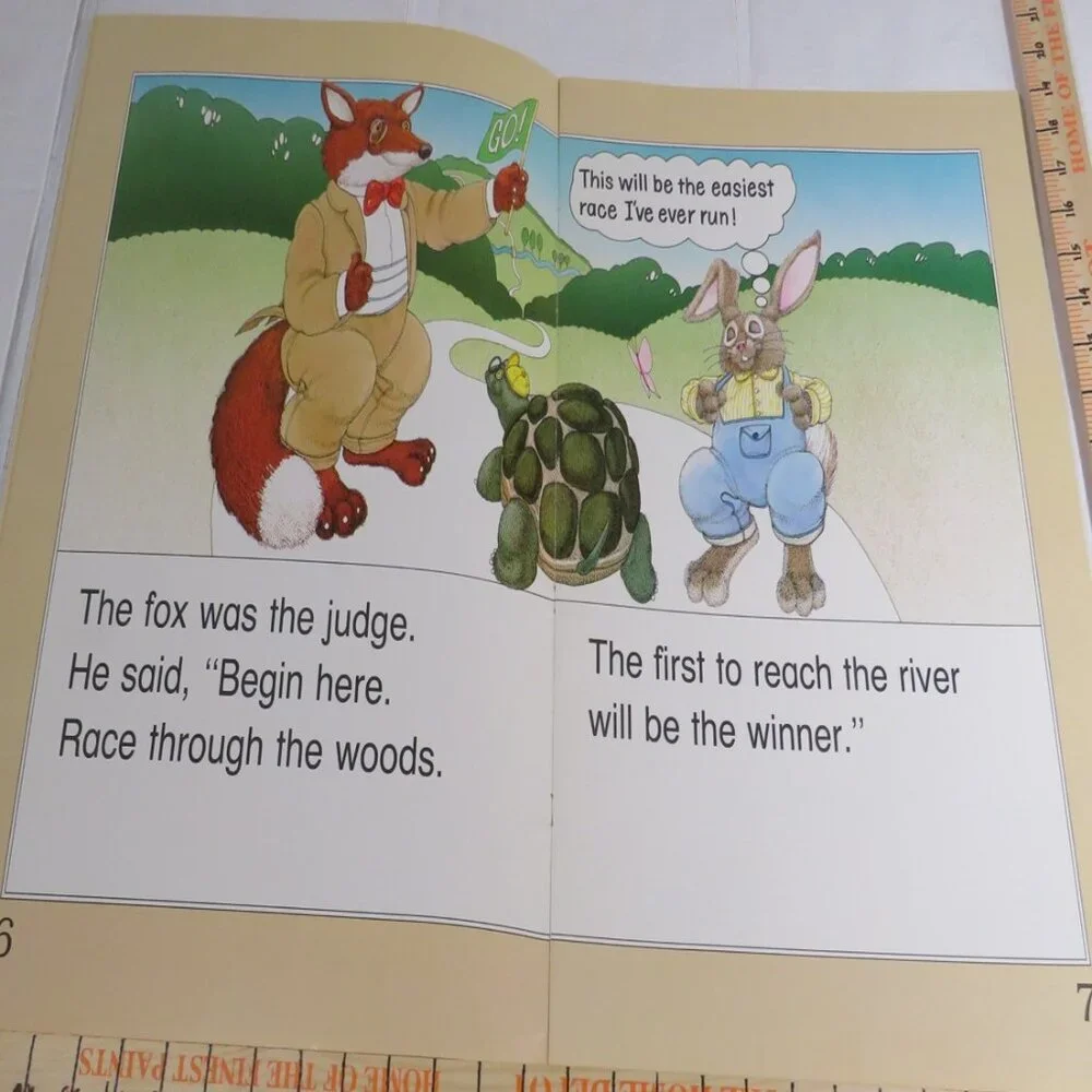 The Hare and the Tortoise (almost 2 feet tall) with (4) student story books